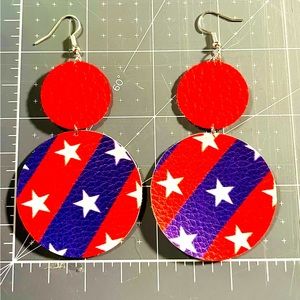 Independence Day Faux Leather Earrings